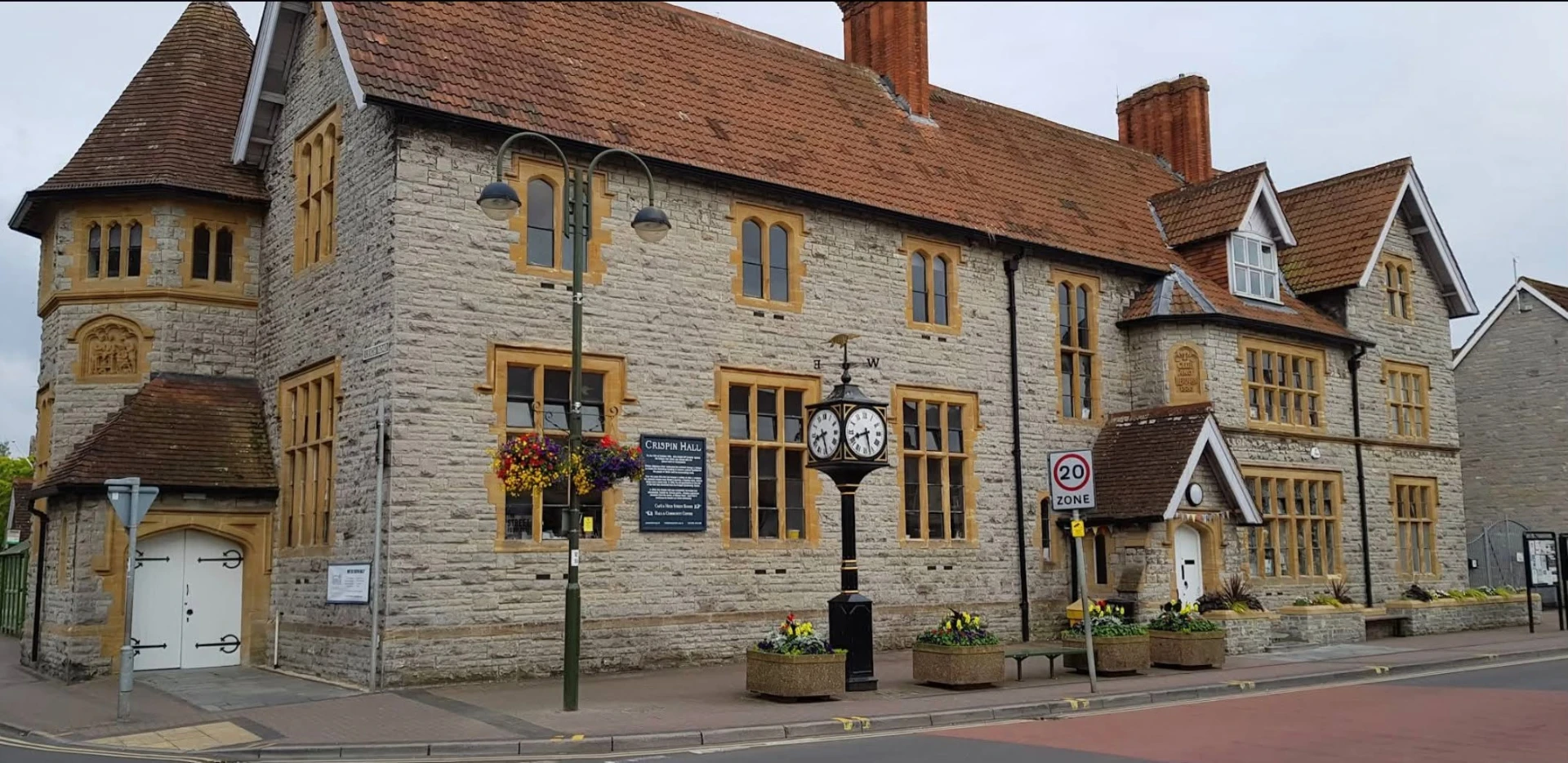 Crispin Hall, the stone building housing Last Crumb Café
